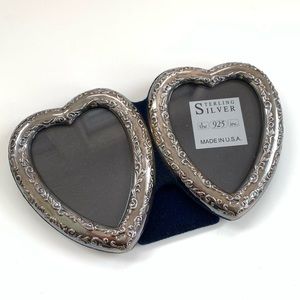 Sterling silver heart shaped picture frame. Vintage unused condition